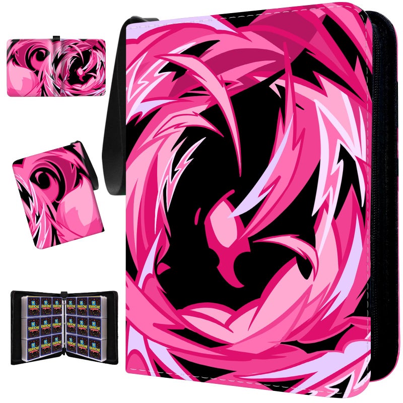 FARICHE Trading Card Binder for TCG Cards, 9-Pocket Portable Card Collector Ablum Holder Book Fits 900 Cards with 50 Removable Sleeve, Waterproof Card Binder Display Storage Carrying Cases for TCG-Purple - Image 1