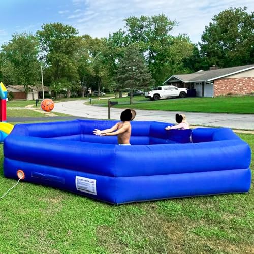OZIS 15FT Inflatable Gaga Ball Pit with Builtin Blower Portable Gagaball Court for IndoorOutdoor Sports Family Activities Easy to Setup Blue - Image 1