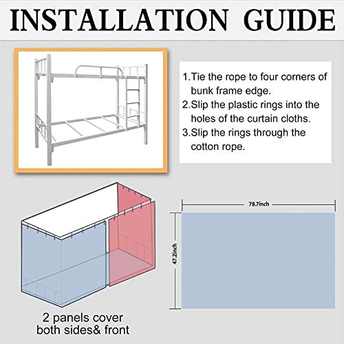 MioCloth Bunk Bed Curtains Dormitory Room Lightproof Decorative Roomate Privacy Cover Canopy Photo Background Decor Backdrop Blackout Curtain Stars - Image 5