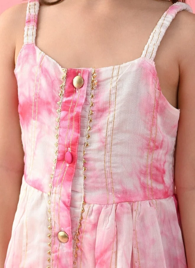 Saka Designs Dyed A-Line Kurta With Dhoti Pants For Girls