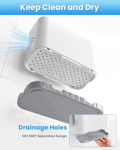 Homtalker Toothbrush and Toothpaste Holders for Bathrooms Countertop - Detachable 5 Slots Kids Electric Toothbrush Holders Set Wall Mounted with Removable Dividers for Bathroom Decor and Accessories Organizer - Image 3
