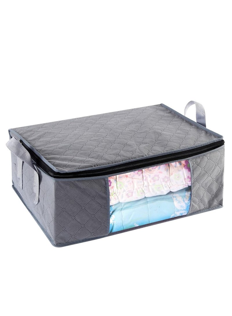 DUNISO Closet organizer, sportswear storage container, sturdy zippered transparent window, set of 3, gray, 3 pieces  - Image 3