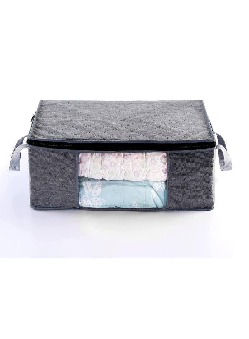 DUNISO Closet organizer, sportswear storage container, sturdy zippered transparent window, set of 3, gray, 3 pieces  - Image 5