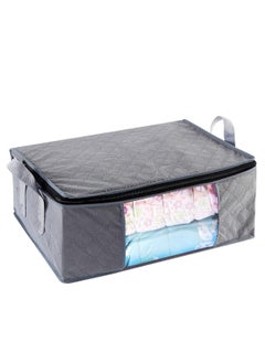 DUNISO Closet organizer, sportswear storage container, sturdy zippered transparent window, set of 3, gray, 3 pieces  - Image 4