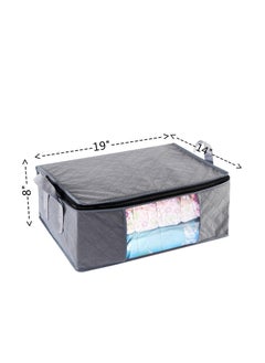 DUNISO Closet organizer, sportswear storage container, sturdy zippered transparent window, set of 3, gray, 3 pieces  - Image 3
