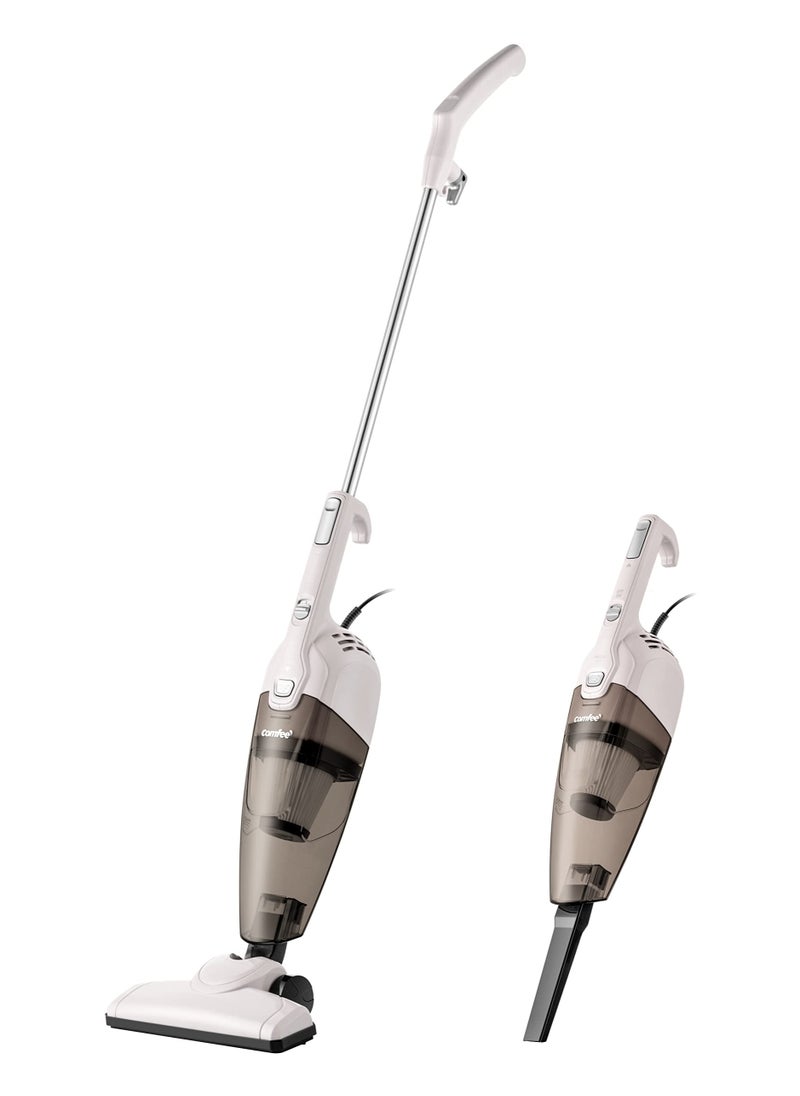 Comfee' Vacuum Cleaner 2 in 1 Handheld Stick Cleaner 5M Long Cord Lightweight Powerful 600W 16000Pa Suction 0.5L Large Capacity Excellent Central Filtration System for Car Home Kitchen Hair- White  - Image 1