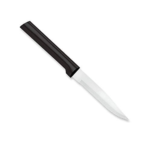 Rada Cutlery Serrated Steak Knife – Stainless Steel Blade With Black Stainless Steel Resin Handle, 7-3/4 Inches - Image 1