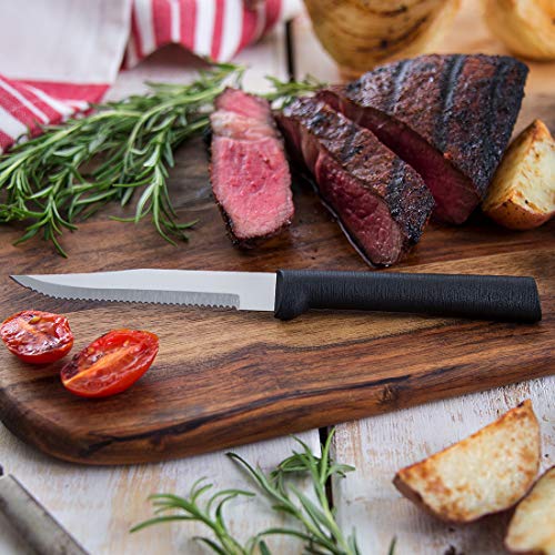 Rada Cutlery Serrated Steak Knife – Stainless Steel Blade With Black Stainless Steel Resin Handle, 7-3/4 Inches - Image 2