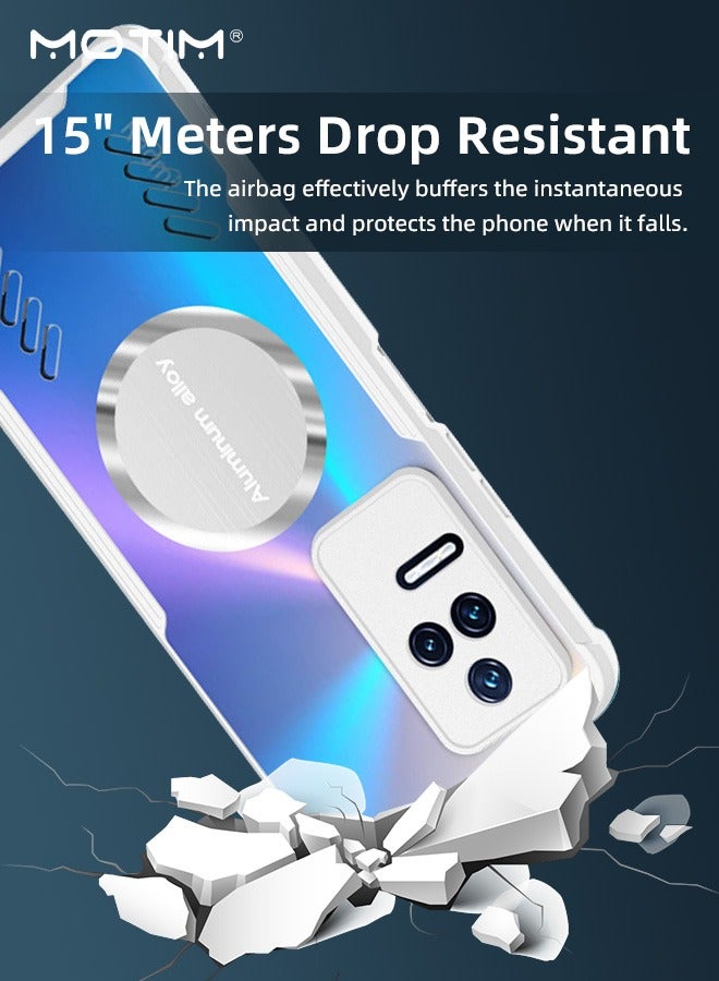 Motim Magnetic Case for Redmi K50/K50 Pro, Heat Dissipation Phone Case, TPU Bumper Aluminum Alloy Cooling Cover, Hybrid Transparent PC Back - Image 2