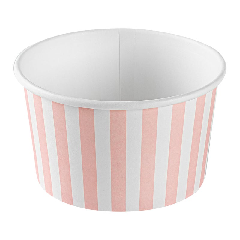 Restaurantware-Coppetta 12-Ounce Dessert Cups, 50 Disposable Ice Cream Cups - Lids Sold Separately, Sturdy, Pink And White Paper FroYo Bowls, For Hot And Cold Foods, Perfect For Gelato Or Mousse - Image 2