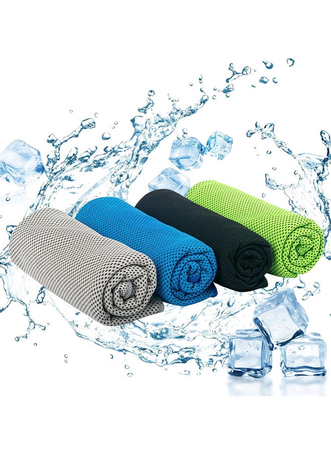 Depend 4 Packs Cooling Towel, Fitness Towel, Quick Dry Sports Towel For Yoga Fitness Golf Tennis Camping Games Gym Sport Running Workout Camping Climb (30x100cm)  - Image 1