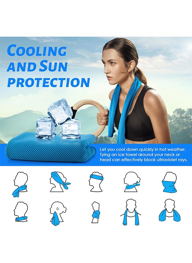 Depend 4 Packs Cooling Towel, Fitness Towel, Quick Dry Sports Towel For Yoga Fitness Golf Tennis Camping Games Gym Sport Running Workout Camping Climb (30x100cm)  - Image 3