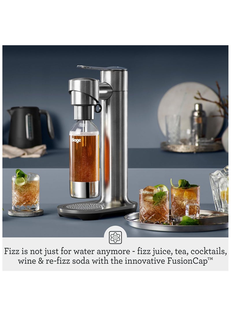Sage - The InFizz Fusion Home Soda Maker - for Sparkling Water, Juice, Tea, Cocktails and All Fizzy Drinks, Brushed Stainless Steel - UAE Version, 2 Year Manufacturer Warranty - Image 1