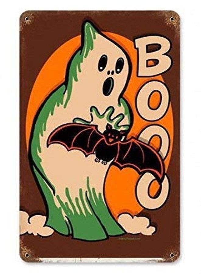 Mvgges Vincenicy Metal Sign Great Aluminum Tin Sign Vintage Halloween Pumpkin Jack O Lantern Man Cave. 8 X 12 Inch - Image 1