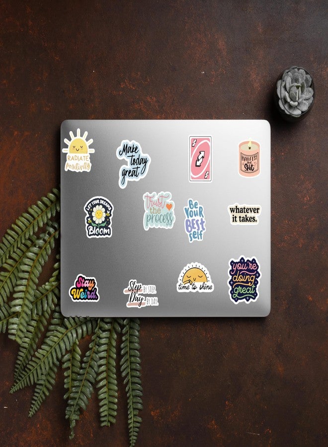 D2C Positive Affirmation Stickers Set, 53-Piece, Motivational and Inspirational Quotes, for Water Bottles, Laptops, Journals, DIY Projects & Scrapbook - Image 3