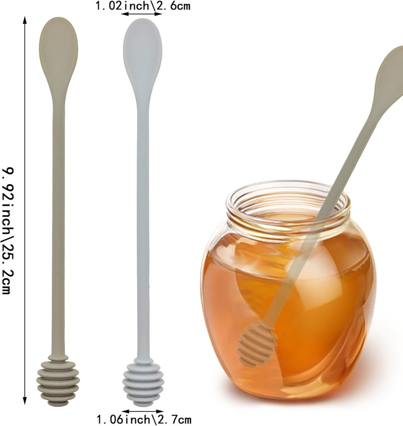 Capiant 2 PACK Syrup Dipper Honey Dipper Stick Silicone, Long Handle Syrup Dipper Stick, Honey Mixing Stirrer Spoon, Honey Wand for Honey Jar Dispense Drizzle Honey, and Wedding Party Favors Gift - Image 2