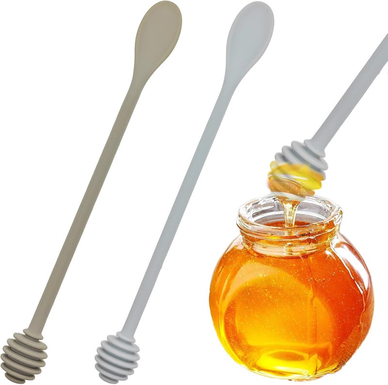 Capiant 2 PACK Syrup Dipper Honey Dipper Stick Silicone, Long Handle Syrup Dipper Stick, Honey Mixing Stirrer Spoon, Honey Wand for Honey Jar Dispense Drizzle Honey, and Wedding Party Favors Gift - Image 1
