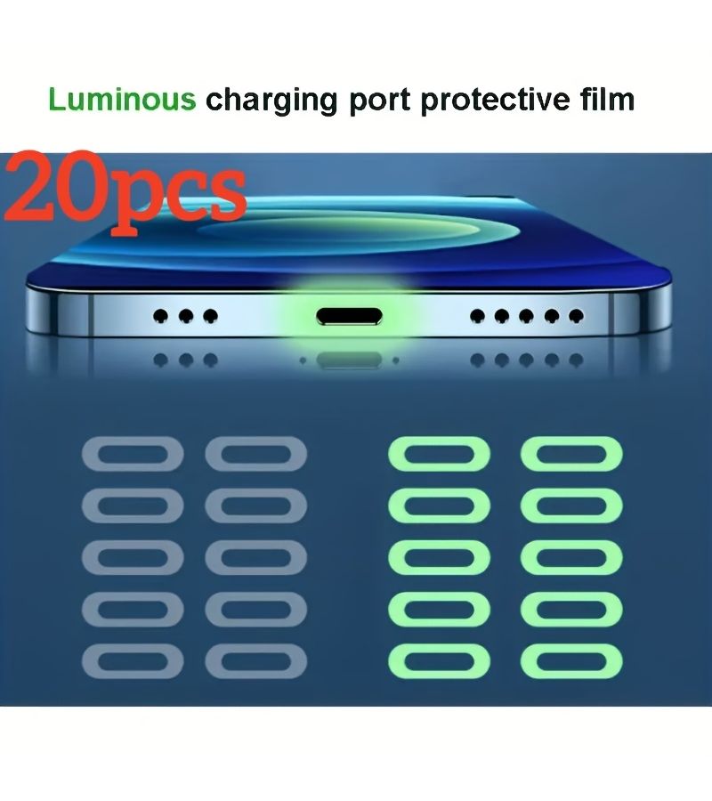 20pcs Glow In The Dark TPU Charging Port Protector For iPhone Anti Scratch - Image 1