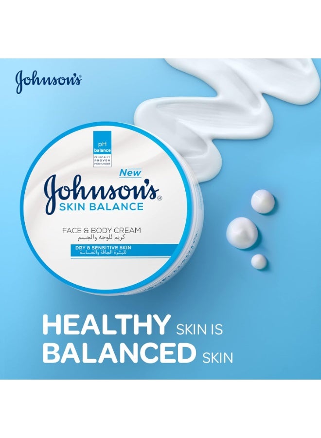 Johnson's Skin Balance Face and Body Cream, clinically proven formula moisturizes your skin intensively to help restore its pH for balanced, hydrated, and healthy-looking skin 300ml - Image 2
