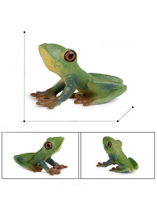 Children's Cognitive Simulation Solid Animal Model Frog Bullfrog Tree Frog Bullfrog Horn Frog Frog Frog Toad Toy Ornaments-Color:BY8057 Caterpillar  - Image 3