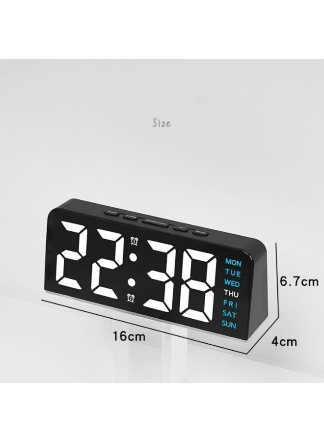 ساعة منبه رقمية LED مع غفوة وعرض درجة الحرارة，ساعة ضوء ليلي زخرفية لغرف النوم، غرف الأطفال والمكتب المنزلي (وردي) - Image 3