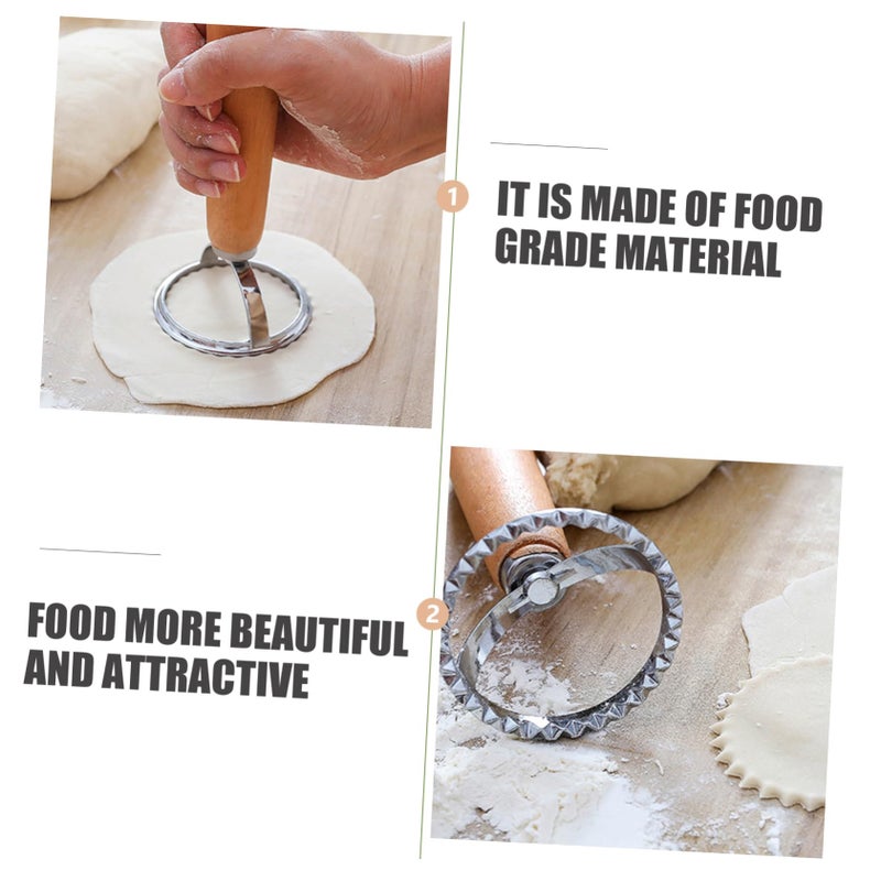 3Pcs Biscuit Cutters With Wooden Handles Large Round Square Shapes For Baking - Image 3