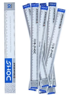 DOMS Doms Q Series Transparent Scale 30 cm Length (Pack of 10)  - Image 3