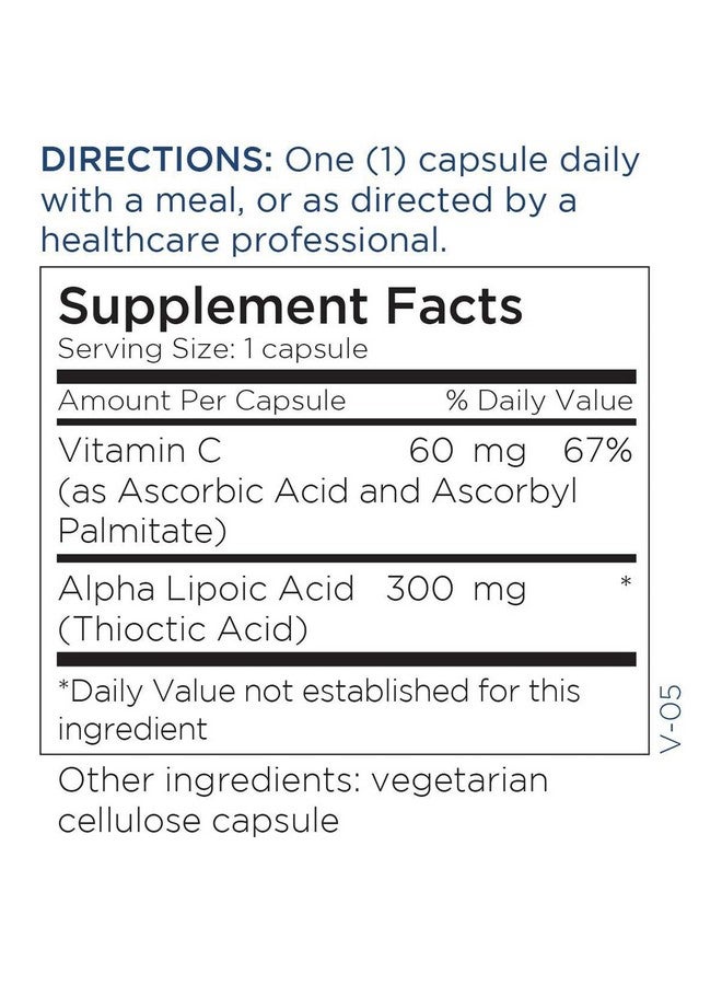 Metabolic Maintenance Alpha Lipoic Acid - 300mg ALA Supplement - Antioxidant Support for Nerve + Liver Health (100 Capsules) - Image 5