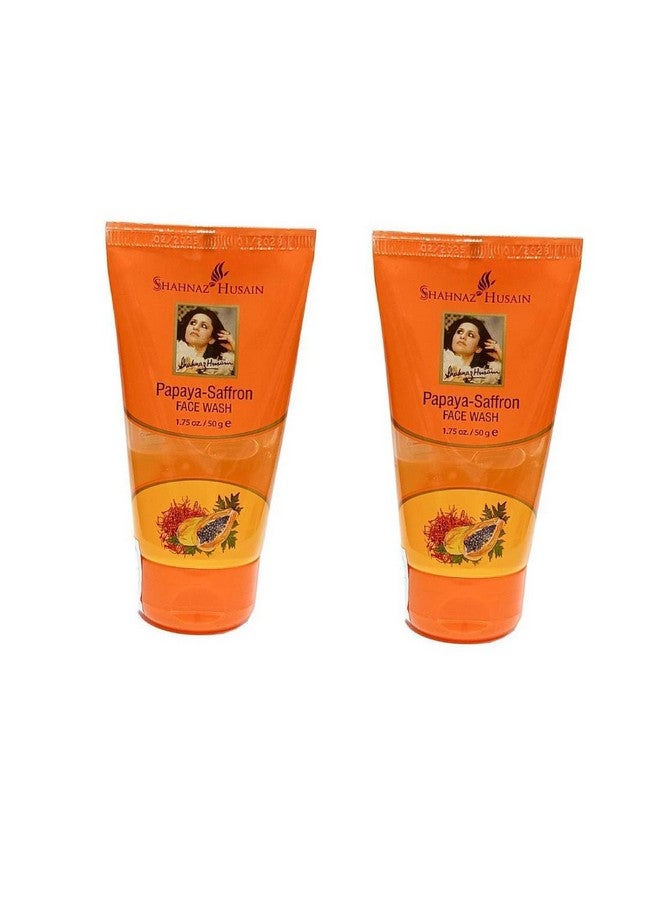 Shahnaz Husain Papaya-Saffron Face Wash |50g. (Pack of 2) - Image 1