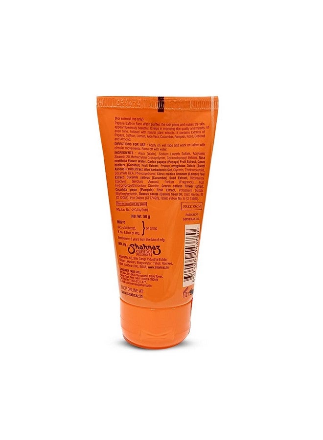 Shahnaz Husain Papaya-Saffron Face Wash |50g. (Pack of 2) - Image 3