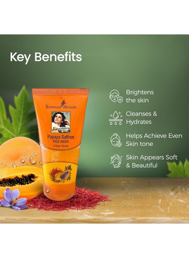 Shahnaz Husain Papaya-Saffron Face Wash |50g. (Pack of 2) - Image 5
