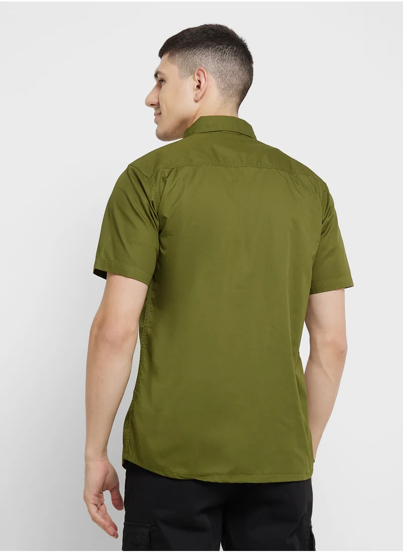 سفنتي فايف Pocket Detailed Short Sleeve Relaxed Fit Shirt