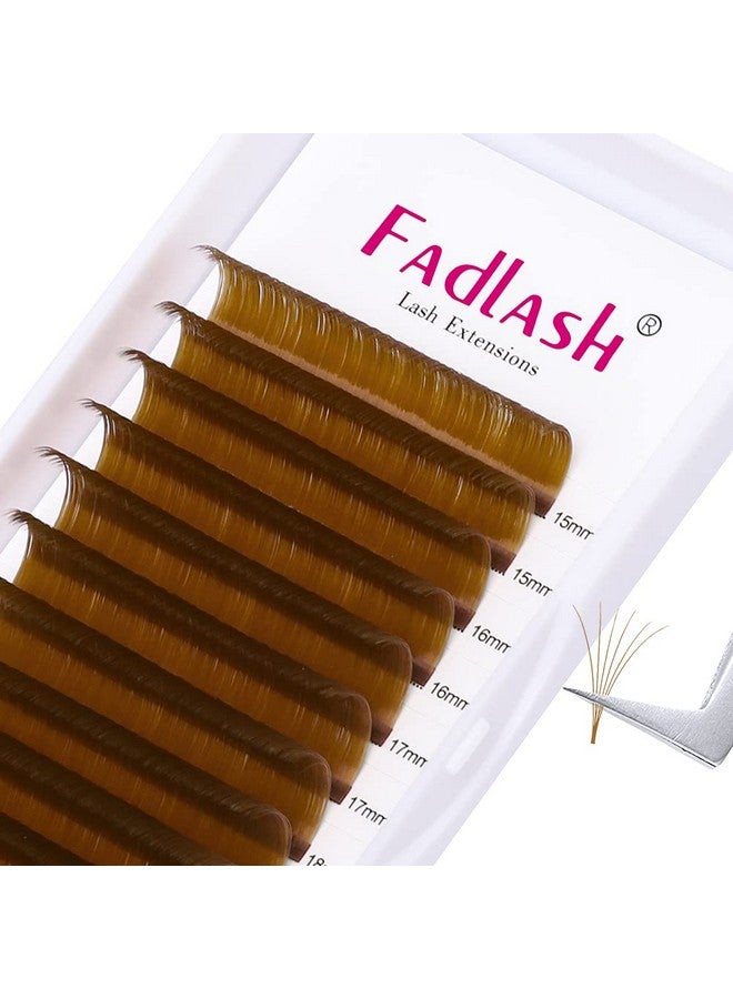 FADLASH easy fan Volume Lashes,Curl Volume Lash Extensions 8-14mm Mixed Tray Brown Color Blooming Eyelash Extension Volume (Blond 0.07-D, 8-14mm) - Image 1