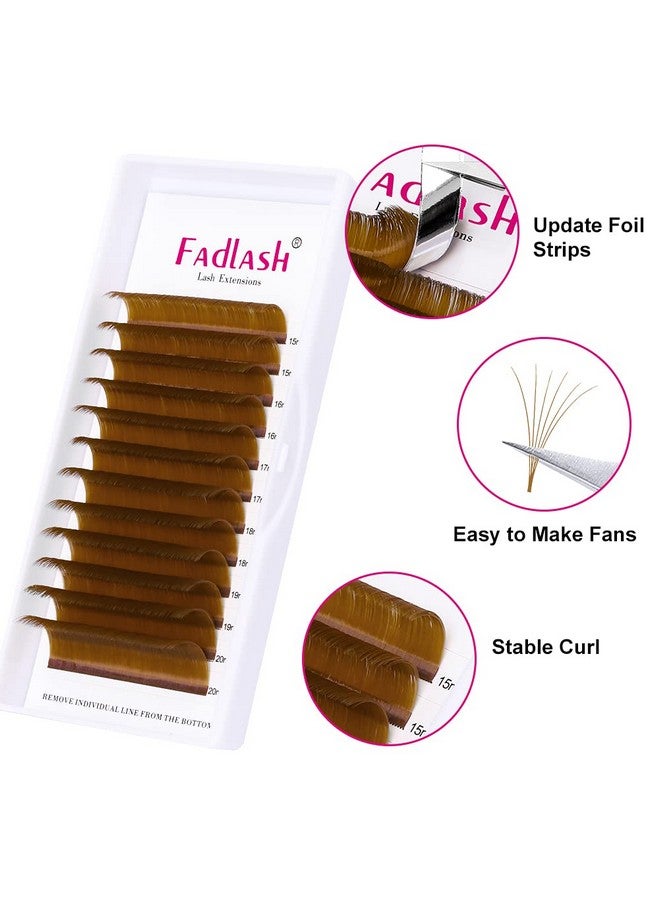 FADLASH easy fan Volume Lashes,Curl Volume Lash Extensions 8-14mm Mixed Tray Brown Color Blooming Eyelash Extension Volume (Blond 0.07-D, 8-14mm) - Image 5