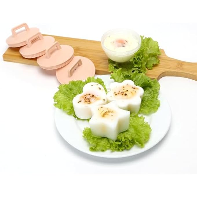 كاست ويف مجموعة من 4 كبسولات طهي بيض، قالب للبيض المسلوق، الميكروويف والموقد، أكواب التسلق الصلبة أو الناعمة، شكل مربع مع أغطية، يشمل فرشاة زيت، أدوات مطبخ ممتعة للطهي - Image 3