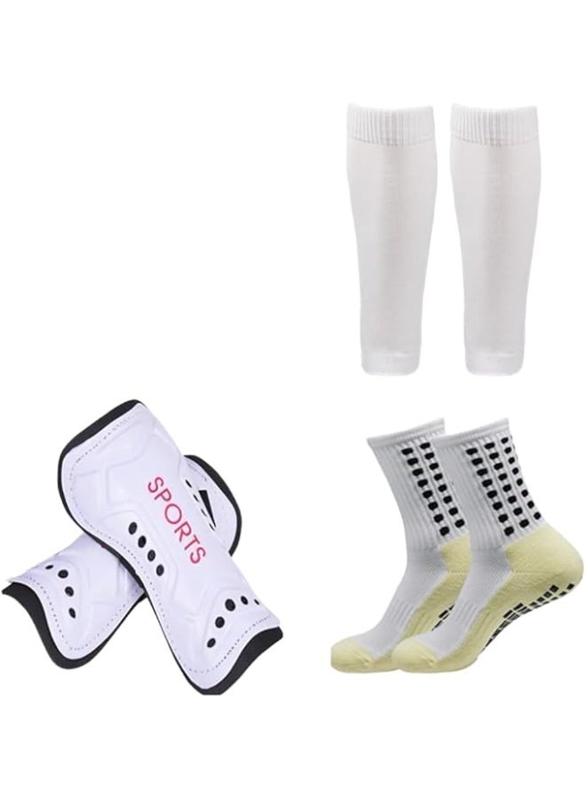 Showday Soccer Shin Guards for Men Soccer Socks Football Calf Shin Pads Mens Grip Soccer Socks Shin Sleeves Socks for Soccer Football 3pair Set - Image 1