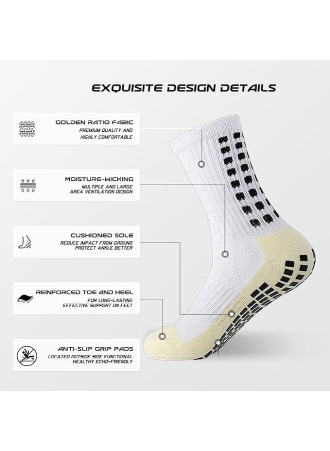 Showday Soccer Shin Guards for Men Soccer Socks Football Calf Shin Pads Mens Grip Soccer Socks Shin Sleeves Socks for Soccer Football 3pair Set - Image 2