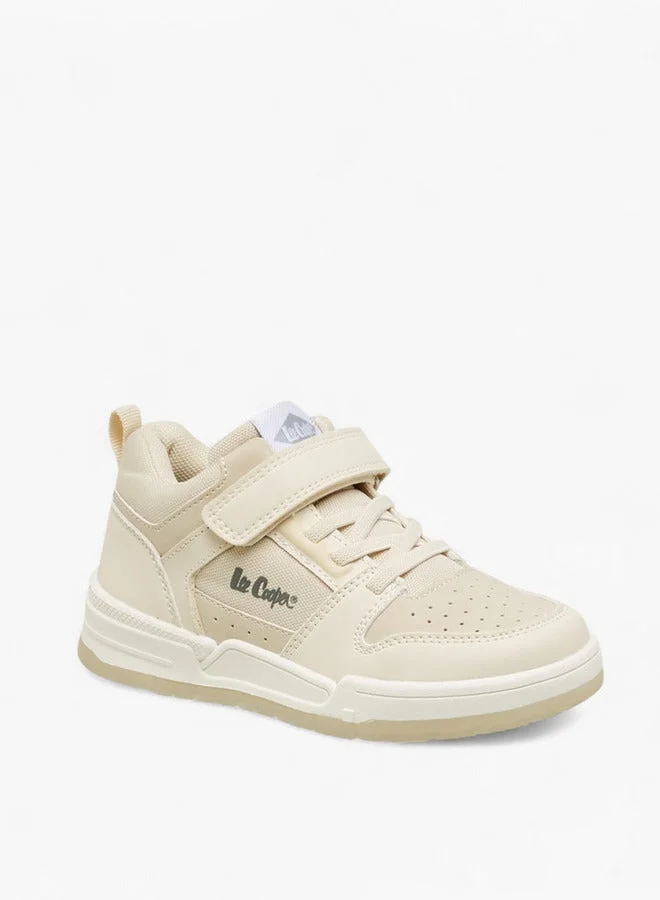 Lee Cooper Boys' Panelled Sneakers with Hook and Loop Closure