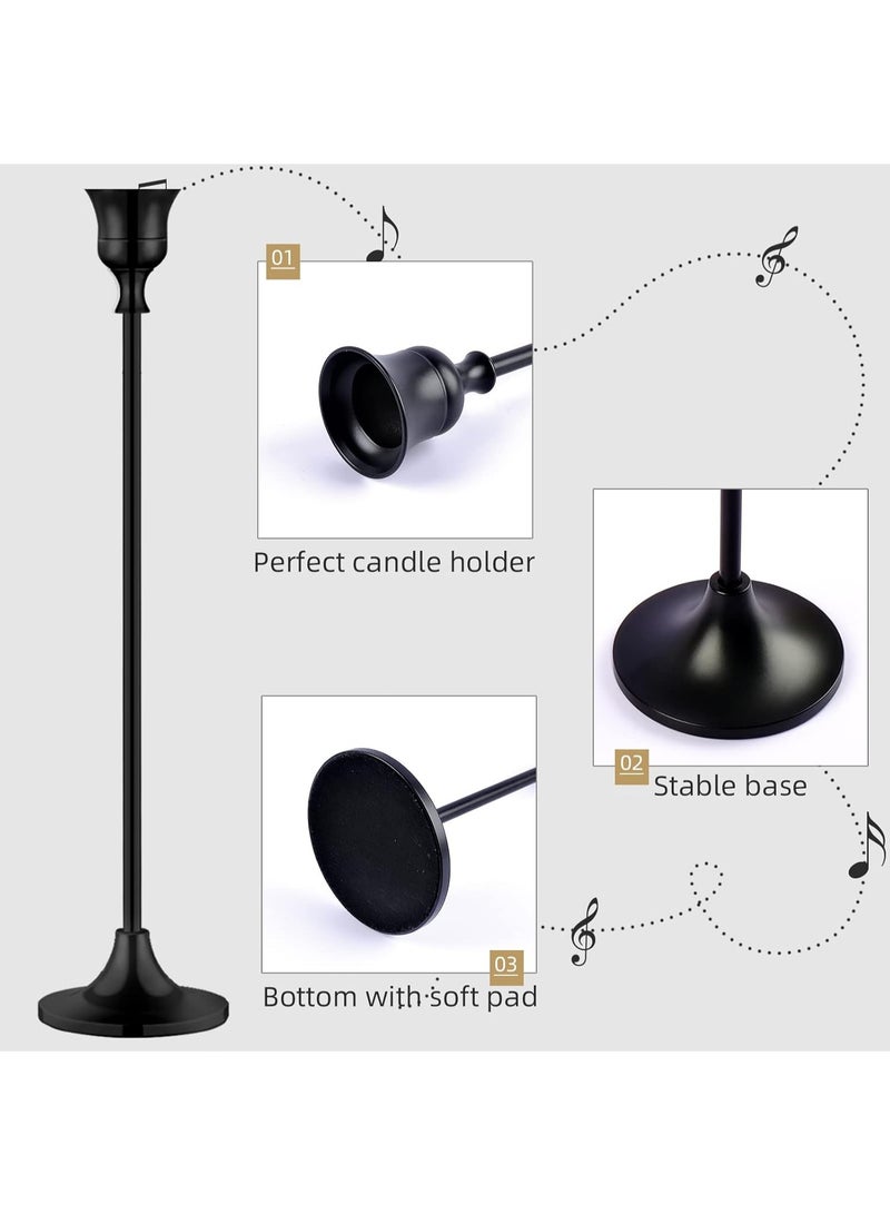 3 قطع من حوامل الشموع العمودية (Candlestick Holders) باللون الأسود، مناسبة للشموع الرفيعة، تتميز بتصميم كلاسيكي مستوحى من الطراز العتيق، ويمكن استخدامها كديكور أنيق لمدفأة المنزل أو حفلات العشاء أو المناسبات والتجمعات، كما تضيف لمسة فاخرة وأنيقة لديكور المنزل والطاولات. - Image 5