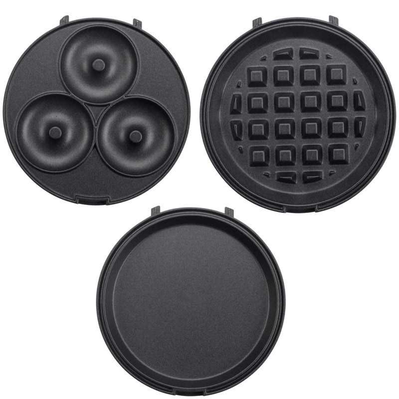 CucinaPro 3 in 1 Mini Breakfast Maker- Make Mini Waffles Donuts Pancakes or Eggs all in 1 Multi Use Appliance- Easily Swap & Clean Interchangeable Griddle Plates- Small Electric Nonstick Baker with Recipe Guide - Image 5