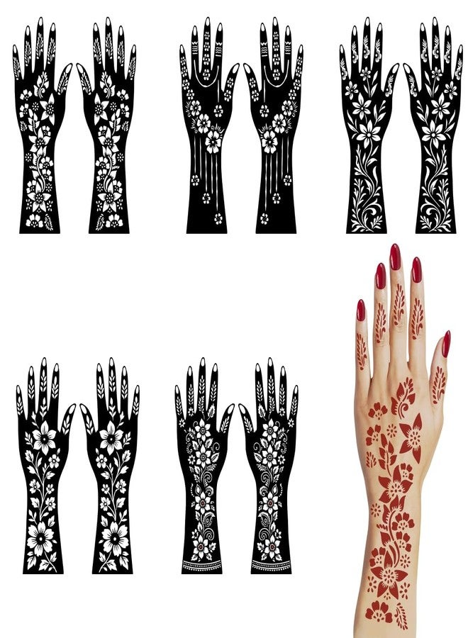 VANVATI All in One Combo Mehndi Stencil Sticker with Simple Hand, Finger & Palm - Image 5