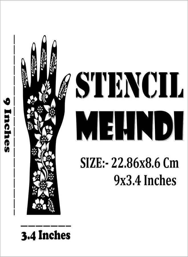 VANVATI All in One Combo Mehndi Stencil Sticker with Simple Hand, Finger & Palm - Image 3