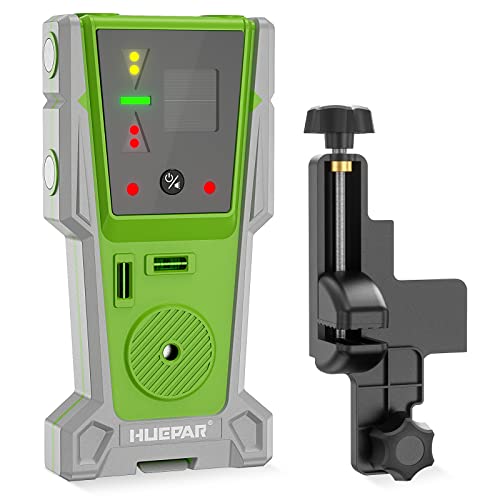 Huepar LR-8RG Laser Receiver, Compatible with All Huepar and Pro Laser Levels with Pulse Mode, ±1/17 In, Up to 200Ft, Green & Red Beams Laser Detector, Two-Sided LED Prompt, Magnet, Clamp Included - Image 1