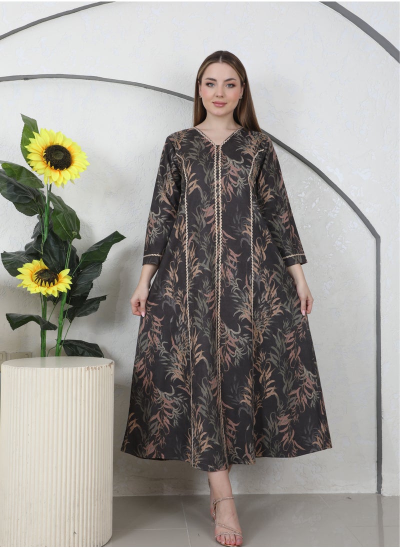 Bint Al Bilad Bint al Bilad Ready-to-Wear Winter Jalabiya - Elegant Shamwa Design | Comfortable Casual winter jalabiya for Daily Wear  - Image 1