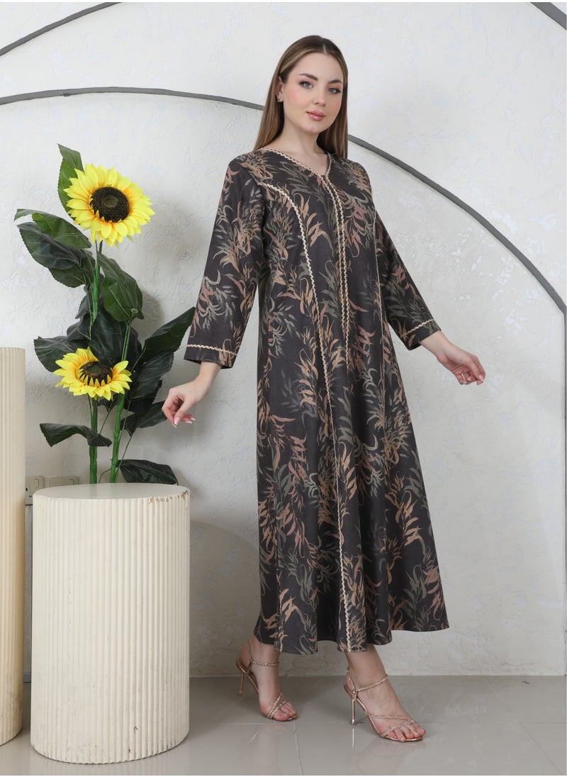 Bint Al Bilad Bint al Bilad Ready-to-Wear Winter Jalabiya - Elegant Shamwa Design | Comfortable Casual winter jalabiya for Daily Wear  - Image 2