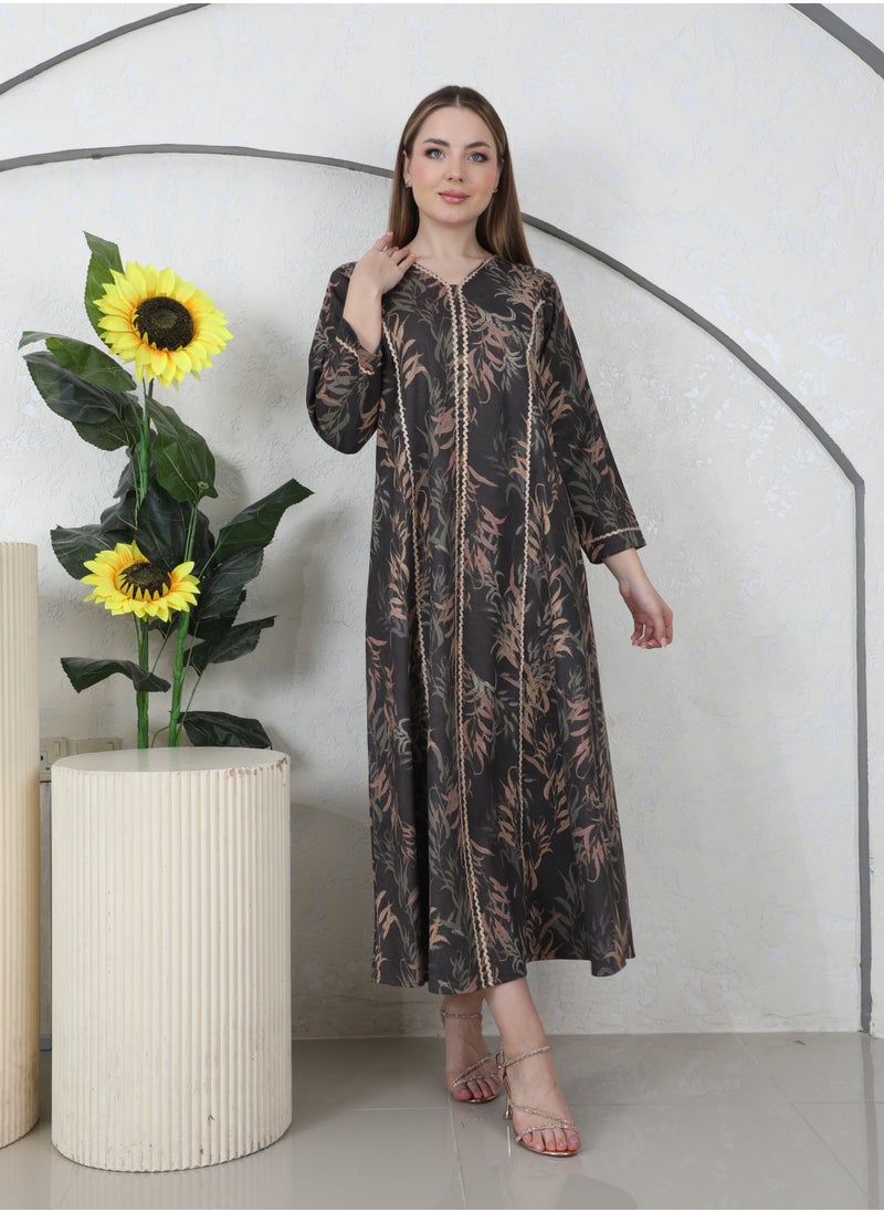 Bint Al Bilad Bint al Bilad Ready-to-Wear Winter Jalabiya - Elegant Shamwa Design | Comfortable Casual winter jalabiya for Daily Wear  - Image 3