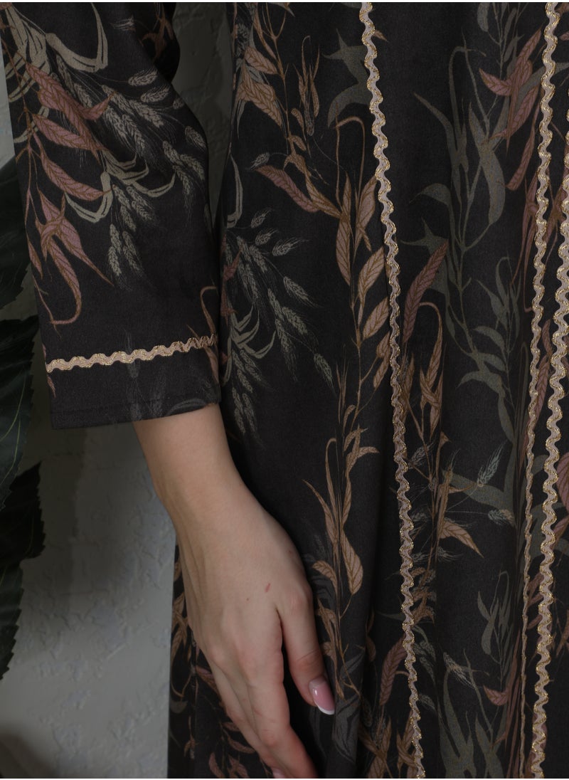 Bint Al Bilad - Bint al Bilad Ready-to-Wear Winter Jalabiya - Elegant Shamwa Design | Comfortable Casual winter jalabiya for Daily Wear - Image 1