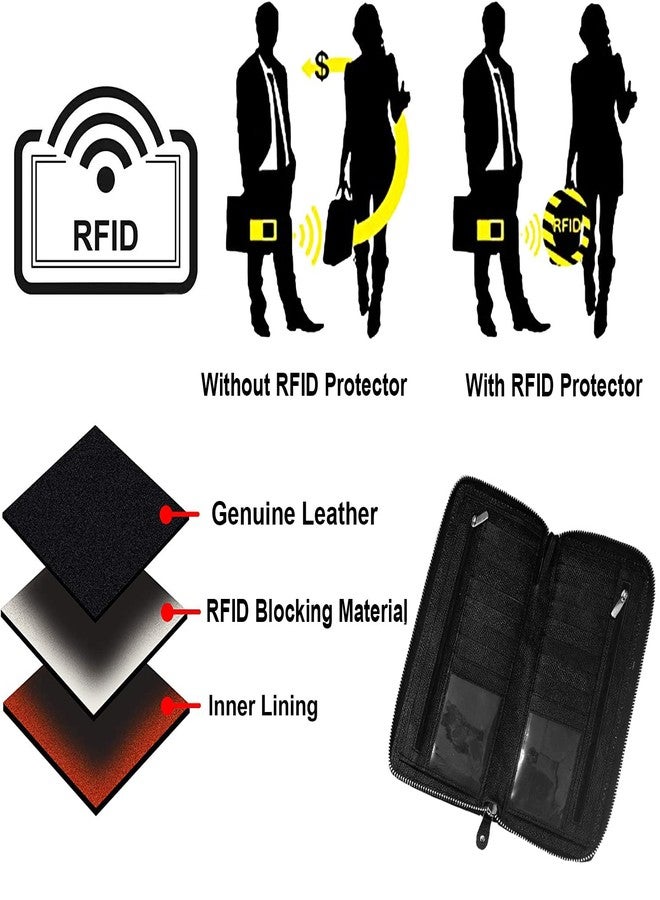 ABYS محفظة جواز سفر للجنسين من الجلد الطبيعي من ABYS مزودة بتقنية الحماية من تقنية RFID (أسود_8121ABIA23) - Image 3