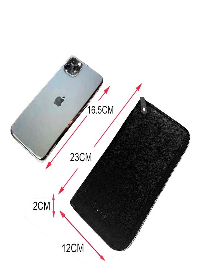 ABYS محفظة جواز سفر للجنسين من الجلد الطبيعي من ABYS مزودة بتقنية الحماية من تقنية RFID (أسود_8121ABIA23) - Image 2