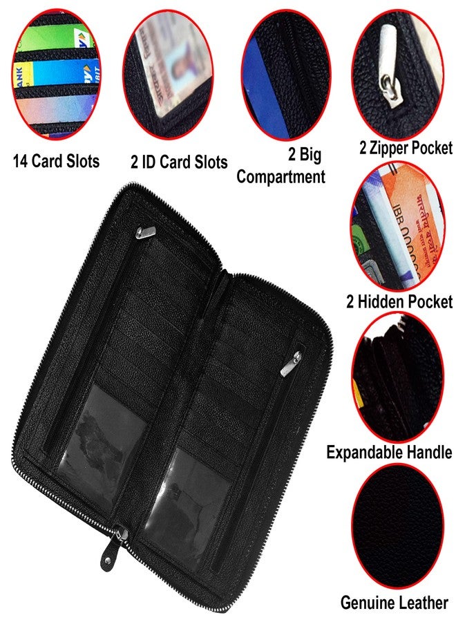 ABYS محفظة جواز سفر للجنسين من الجلد الطبيعي من ABYS مزودة بتقنية الحماية من تقنية RFID (أسود_8121ABIA23) - Image 4